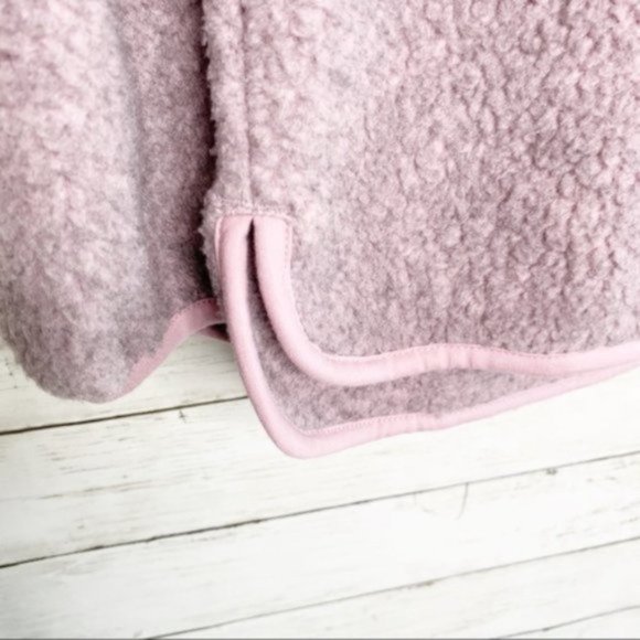 Madewell Purple Polartec Sherpa Fleece Half-zip Sweater Pullover size Large - Picture 3 of 8